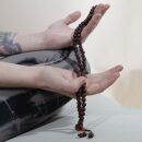 Gebetskette Mala Kette Raktu Perlen Bergsamen dunkelbraun Halskette Meditationskette