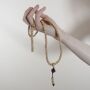 Gebetskette Mala Kette Lotussamen Perlen beige Blume Halskette Meditationskette