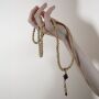 Gebetskette Mala Kette Lotussamen Perlen beige Blume Halskette Meditationskette