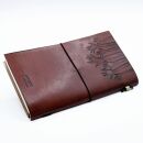 Notebook made of leather sketchbook diary brown true friends