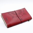 Notebook made of leather sketchbook diary red adventure...