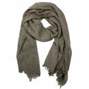 Scarf with fringes brown 80x190cm airy woven scarf neckerchief