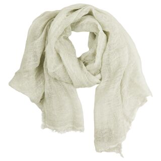 Scarf with fringes white 80x190cm airy woven scarf neckerchief