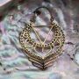 Ohrringe Metall gold Muster05 Hängeohrringe Modeschmuck Boho Ethno