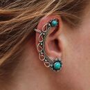 Ohrringe Ear Cuff Metall silber mit Stein Ohrmanschette Modeschmuck Boho Ethno