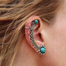 Ohrringe Ear Cuff Metall silber mit Stein Ohrmanschette Modeschmuck Boho Ethno