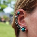 Ohrringe Ear Cuff Metall silber mit Stein Ohrmanschette Modeschmuck Boho Ethno