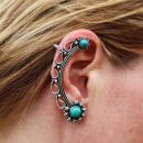 Ohrringe Ear Cuff Metall silber mit Stein Ohrmanschette Modeschmuck Boho Ethno