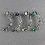 Ohrringe Ear Cuff Metall silber mit Stein Ohrmanschette Modeschmuck Boho Ethno