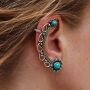 Ohrringe Ear Cuff Metall silber mit Stein Ohrmanschette Modeschmuck Boho Ethno
