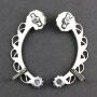 Ohrringe Ear Cuff Metall silber mit Stein Ohrmanschette Modeschmuck Boho Ethno