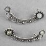 Ohrringe Ear Cuff Metall silber mit Stein Ohrmanschette Modeschmuck Boho Ethno