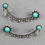 Ohrringe Ear Cuff Metall silber mit Stein Ohrmanschette Modeschmuck Boho Ethno
