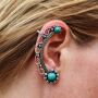 Ohrringe Ear Cuff Metall silber mit Stein Ohrmanschette Modeschmuck Boho Ethno