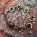 Armband Metall gold Blumen bunte Steine Armkette Armschmuck Modeschmuck
