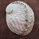 Armband Metall gold Blumen bunte Steine Armkette Armschmuck Modeschmuck