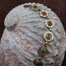 Armband Metall gold Blumen bunte Steine Armkette Armschmuck Modeschmuck