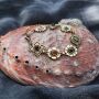 Armband Metall gold Blumen bunte Steine Armkette Armschmuck Modeschmuck