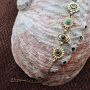 Armband Metall gold Blumen bunte Steine Armkette Armschmuck Modeschmuck