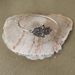 Armreif Metall silber verstellbar Hamsa Hand Armband Armschmuck Modeschmuck