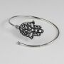 Armreif Metall silber verstellbar Hamsa Hand Armband Armschmuck Modeschmuck