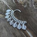 1x Ohrringe Metall silber Federn Ohrmanschette Ohrschmuck Modeschmuck Boho Ethno