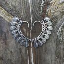 1x Ohrringe Metall silber Federn Ohrmanschette Ohrschmuck Modeschmuck Boho Ethno
