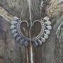 1x Ohrringe Metall silber Federn Ohrmanschette Ohrschmuck Modeschmuck Boho Ethno