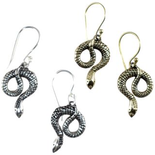 Ohrringe Metall Schlange klein Hängeohrringe Modeschmuck Boho Ethno