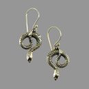 Ohrringe Metall Schlange klein Hängeohrringe Modeschmuck Boho Ethno
