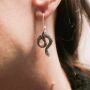 Ohrringe Metall Schlange klein Hängeohrringe Modeschmuck Boho Ethno