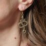 Ohrringe Metall Schlange geschwungen Hängeohrringe Modeschmuck Boho Ethno