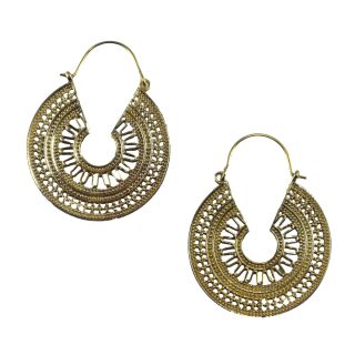 Ohrringe Metall gold Muster18 Ornamentik Hängeohrringe Modeschmuck Boho Ethno
