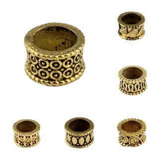 Accesorios para el cabello oro metálica alrededor trenzas dreadlock decoración para el cabello con cuentas