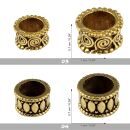 Accesorios para el cabello oro metálica alrededor trenzas dreadlock decoración para el cabello con cuentas