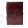 Notizbuch aus Leder rotbraun Mandala Mondstein dunkel Skizzenbuch Tagebuch