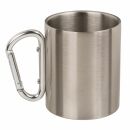 Stainless steel cup with carabiner travel motif stainless...