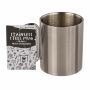Stainless steel cup with carabiner travel motif stainless steel silver cup double -walled