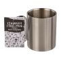 Stainless steel cup with carabiner travel motif stainless steel silver cup double -walled