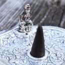 Räucherstäbchenhalter Figur Metall silber Blatt breit Aufsatz Räucherkegelhalter
