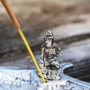 Räucherstäbchenhalter Figur Metall silber Blatt breit Aufsatz Räucherkegelhalter