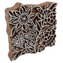 Stempel aus Holz groß viereckig 11cm Blumenmuster...