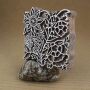 Wooden stamp large square 4.33 inch flower pattern stamp made of wood