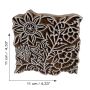 Wooden stamp large square 4.33 inch flower pattern stamp made of wood