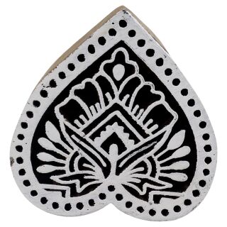 Stempel aus Holz Herz 6,5cm Ornament floral Holzstempel
