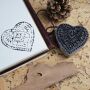 Stempel aus Holz Herz 6,5cm Ornament floral Holzstempel