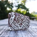 Stempel aus Holz Pfau 6,5cm Vogel Holzstempel