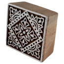 Stempel aus Holz viereckig 5cm Blumenmuster Holzstempel