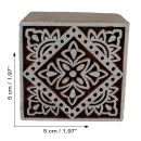 Stempel aus Holz viereckig 5cm Blumenmuster Holzstempel