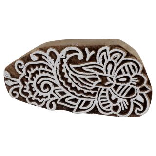 Wooden stamp flowers mix 3.54 inch decoration floral stamp made of wood